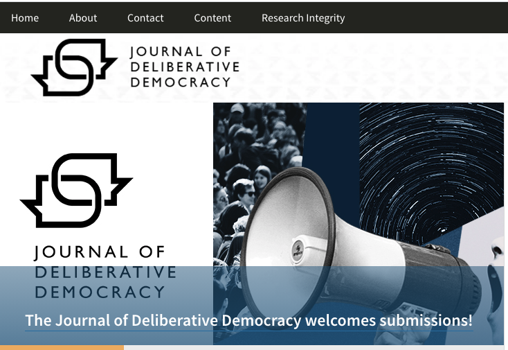 Journal of Deliberative Democracy relaunched